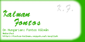 kalman fontos business card