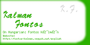 kalman fontos business card